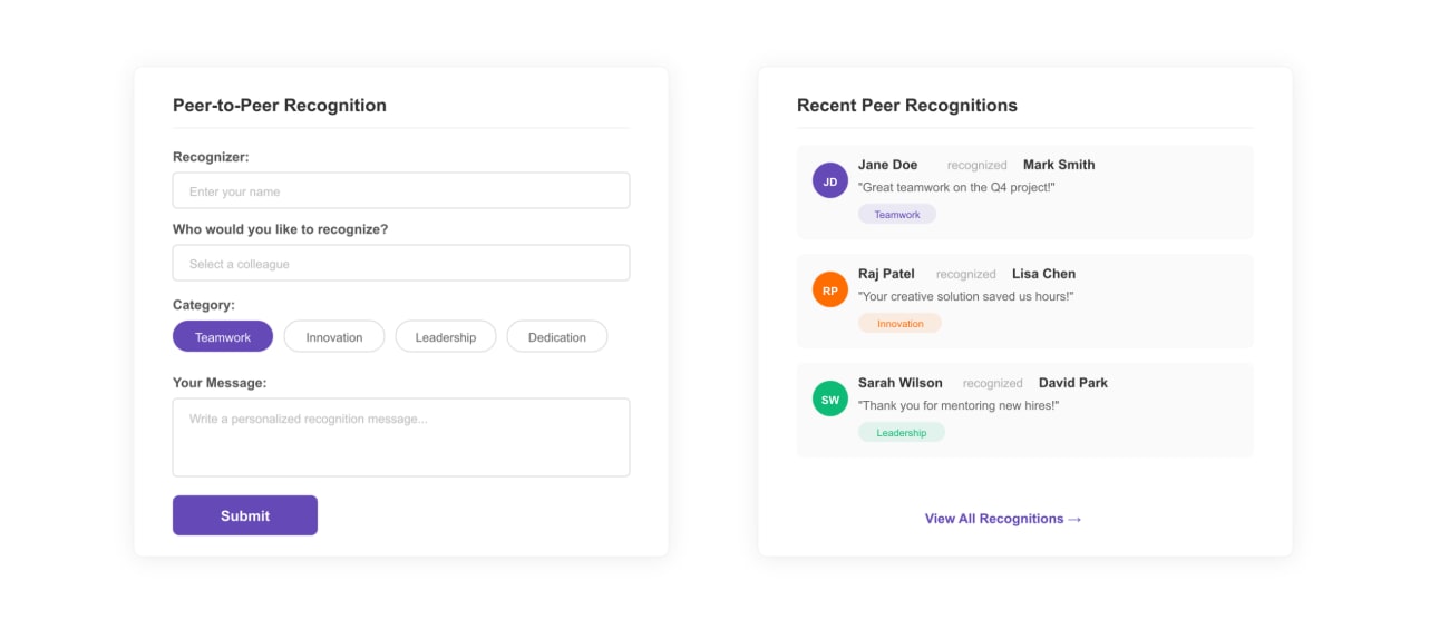 Peer-to-Peer Recognition Template preview
