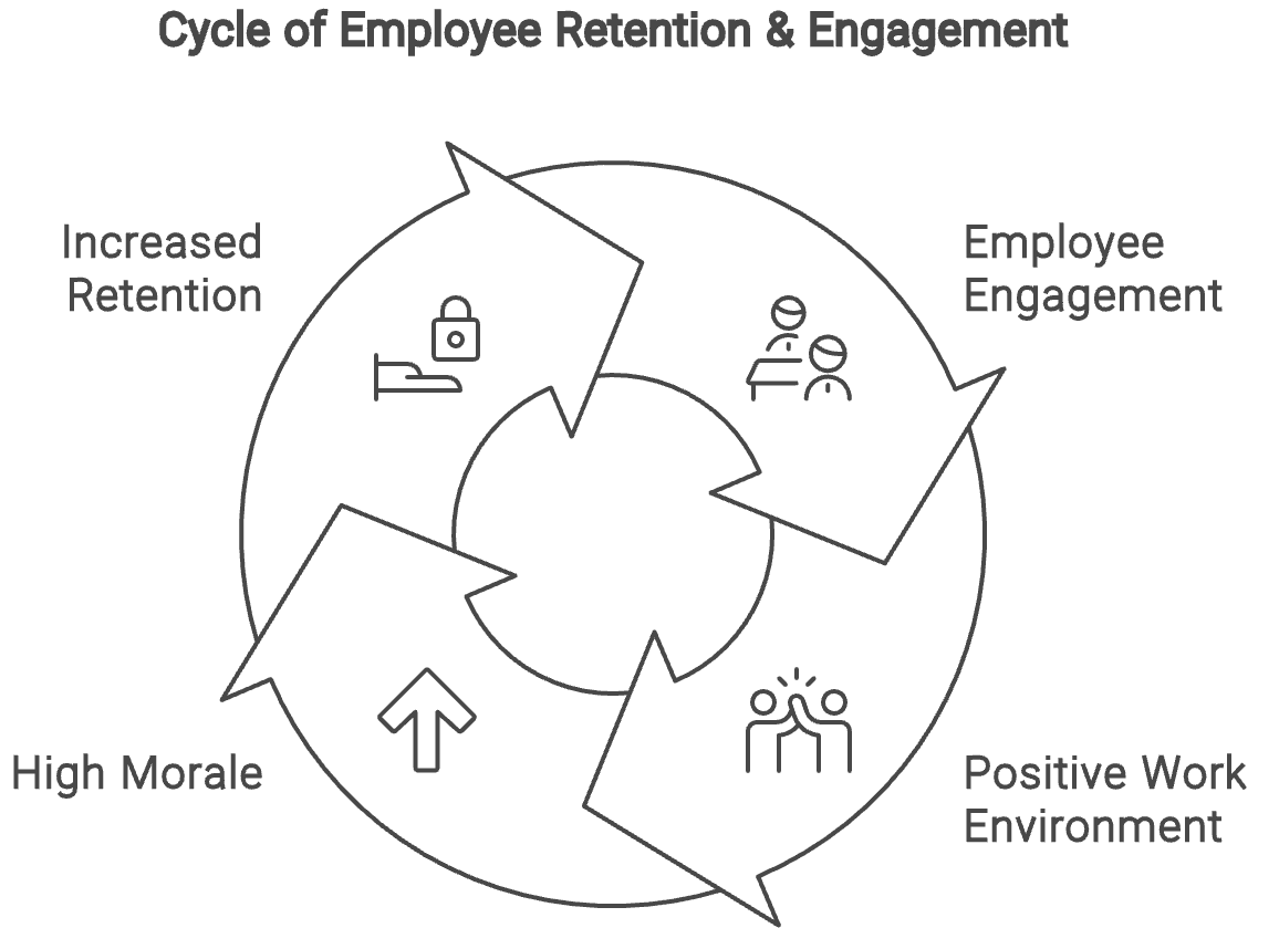 Cycle of employee retention and egagement