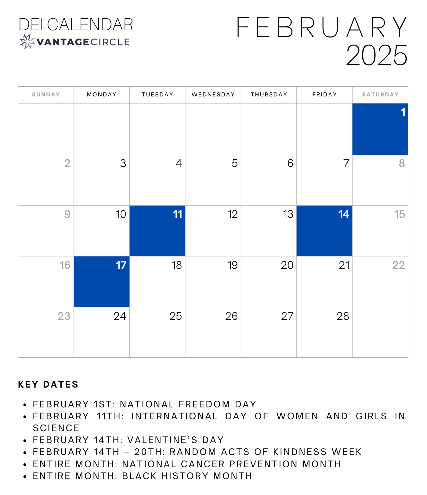 February DEI Calendar
