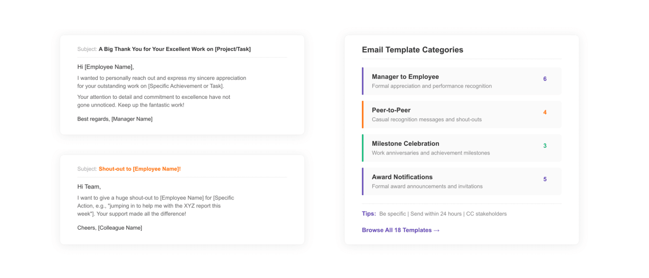 Employee Recognition Email Template