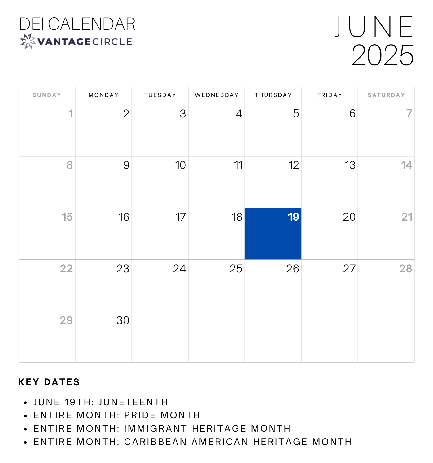 June DEI Calendar