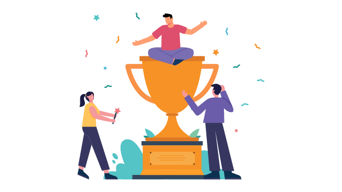 Man being rewarded and recognized for his achievements.png