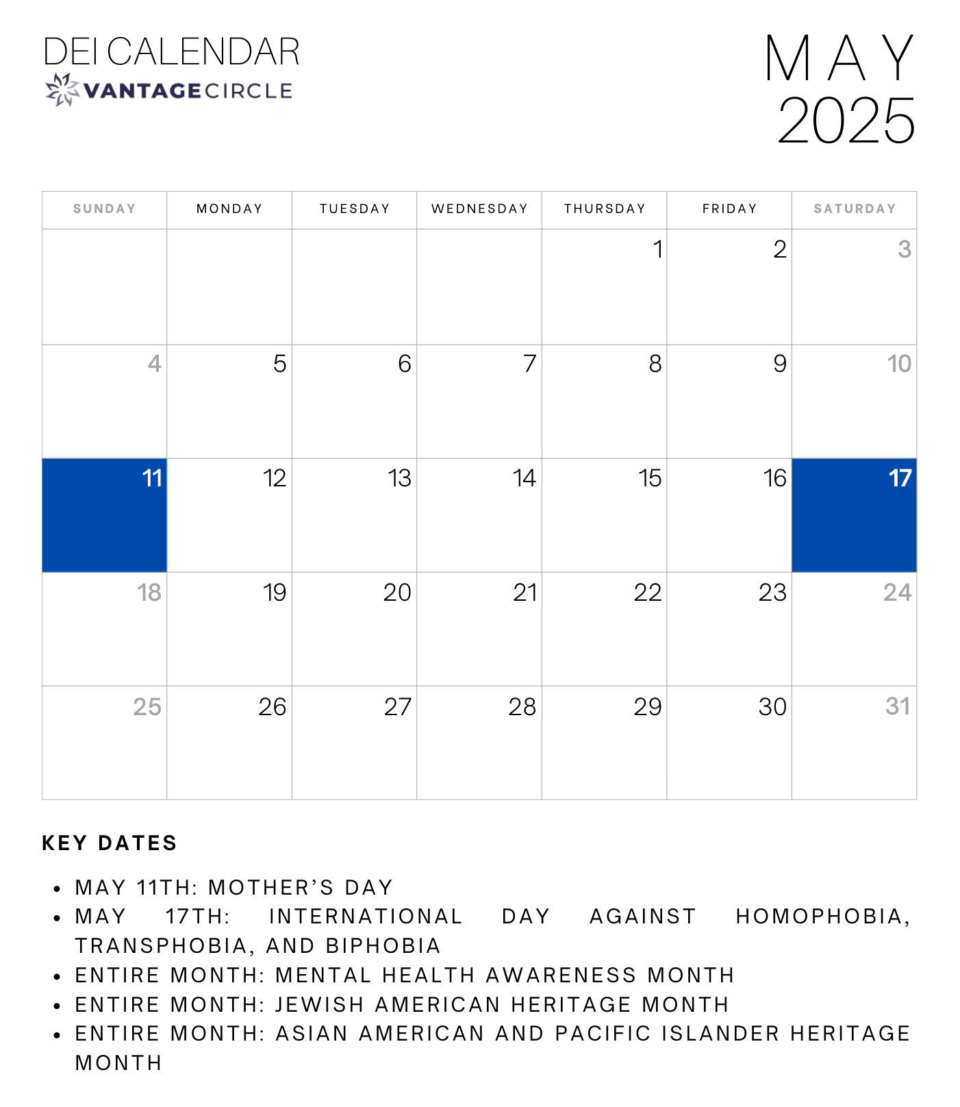 May DEI Calendar