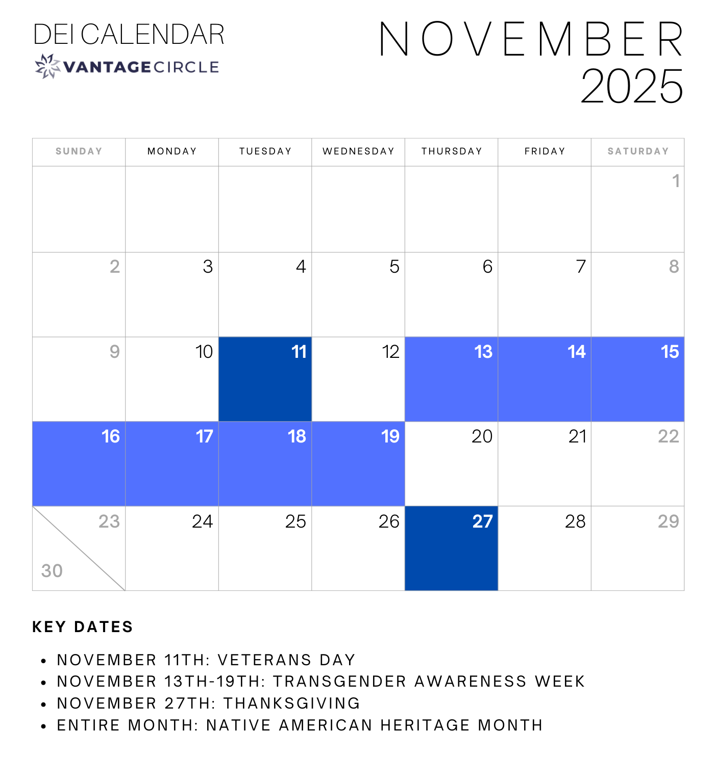 November DEI Calendar