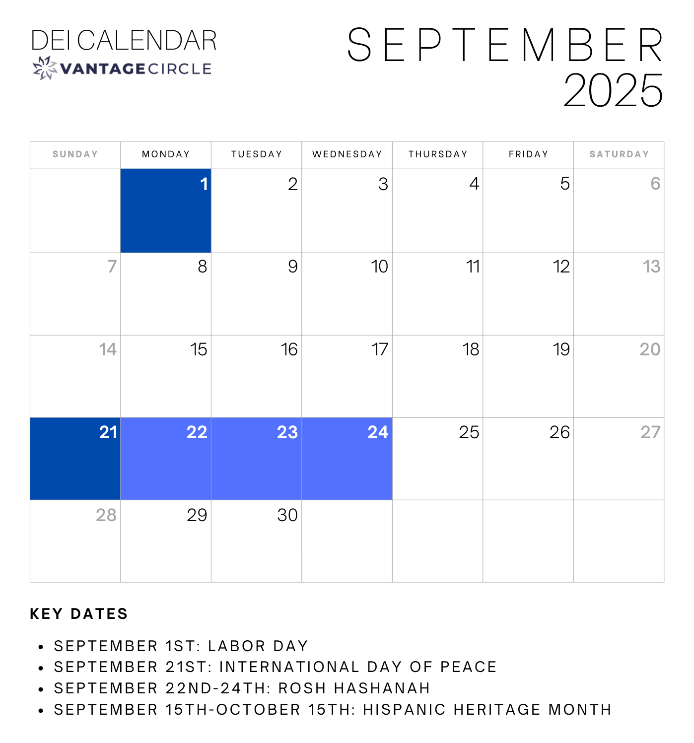 September DEI Calendar