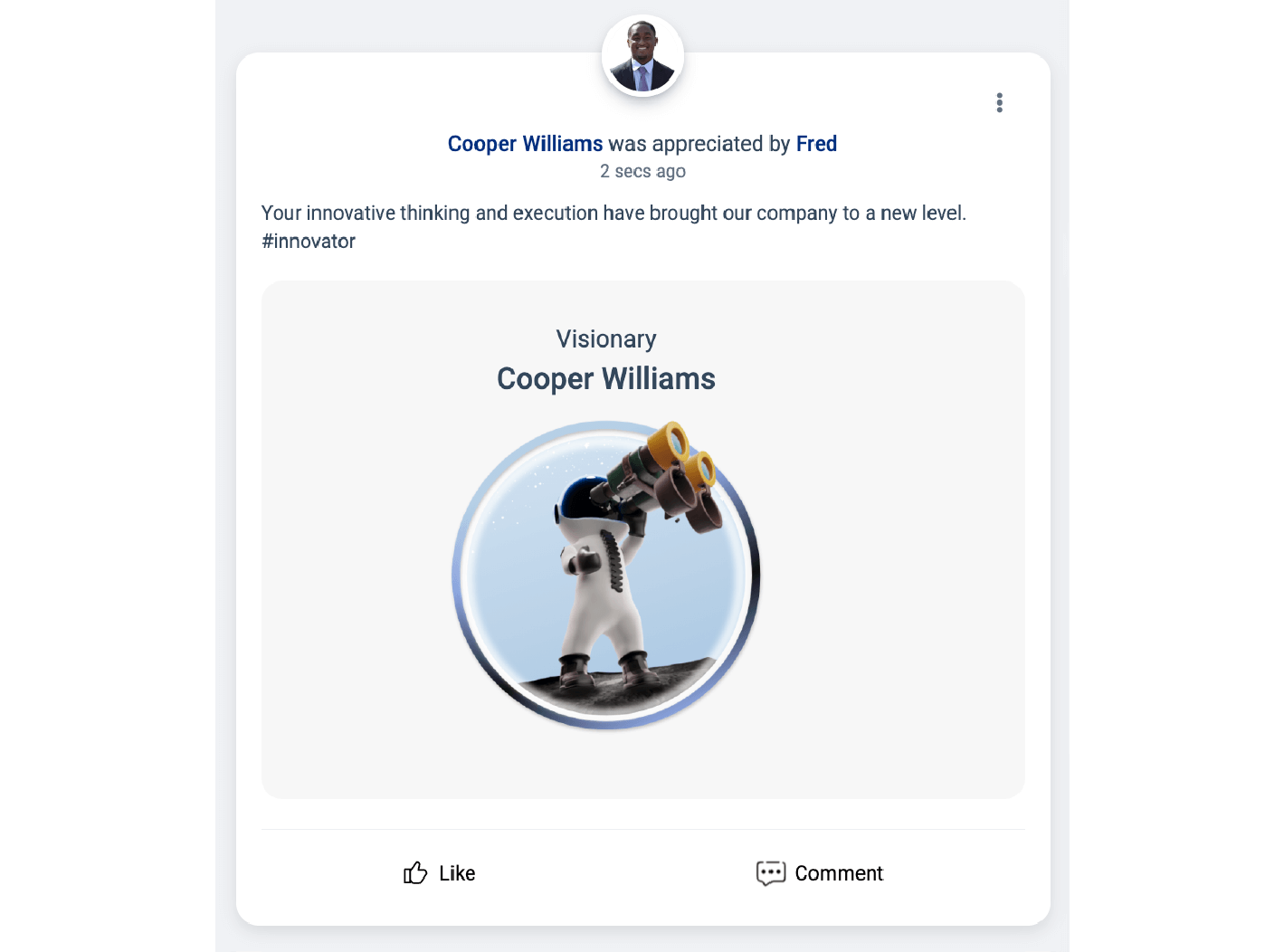 Vantage Recognition Peer to Peer Recognition